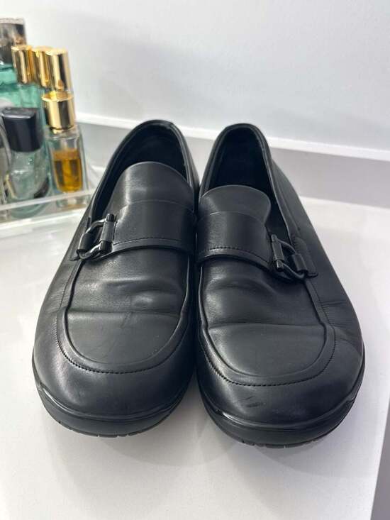 Salvatore Ferragamo Black Leather Gancini Loafers Size 9 D main image 8